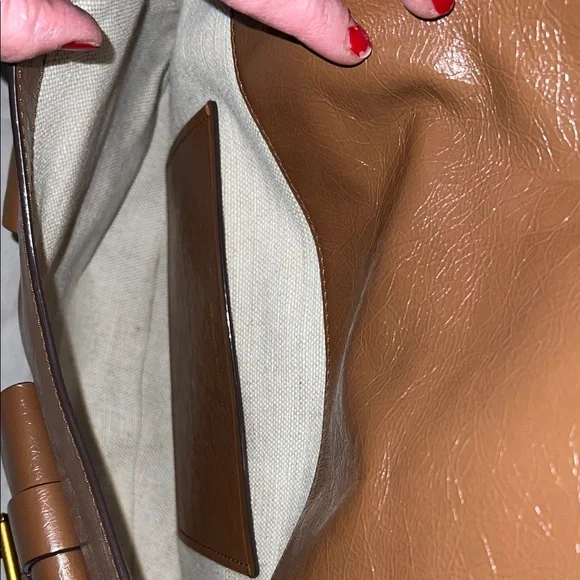 Michael Kors Darrington Large Crackle Brown Leather Crossbody - Picture 11 of 16